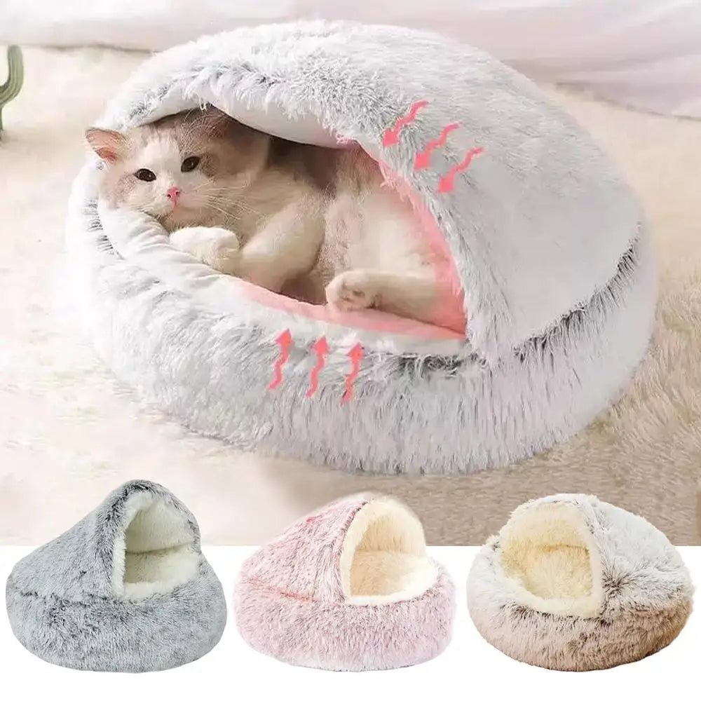 Hooded Donut Cat Bed