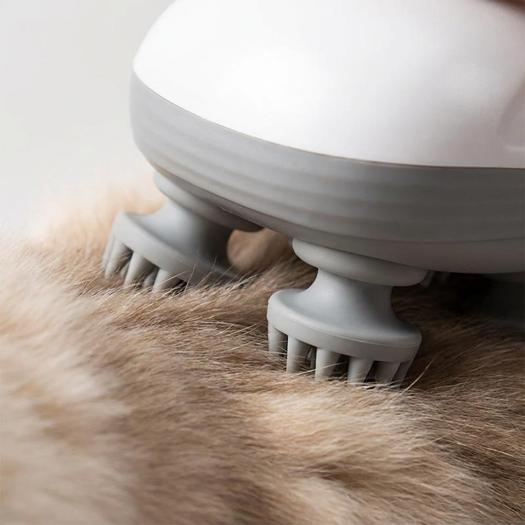 Close-up of the massager's grey silicone nodes